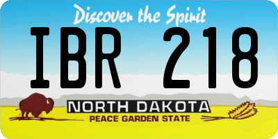 ND license plate IBR218