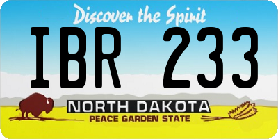 ND license plate IBR233