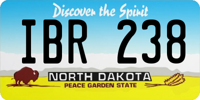 ND license plate IBR238