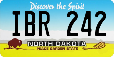 ND license plate IBR242