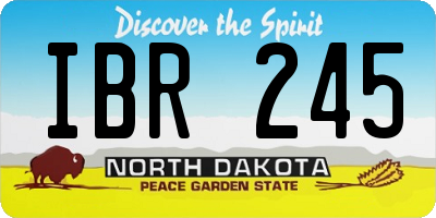 ND license plate IBR245