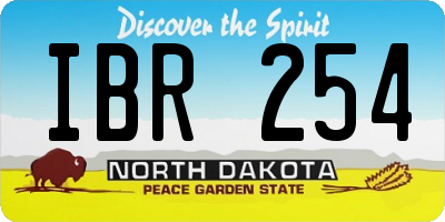 ND license plate IBR254