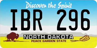 ND license plate IBR296