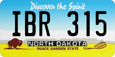 ND license plate IBR315