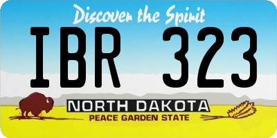 ND license plate IBR323