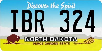 ND license plate IBR324