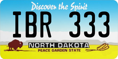 ND license plate IBR333