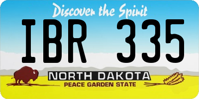 ND license plate IBR335