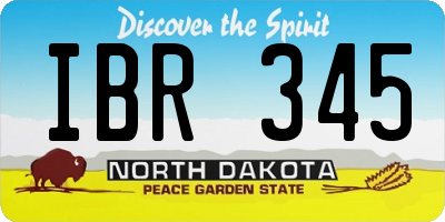 ND license plate IBR345