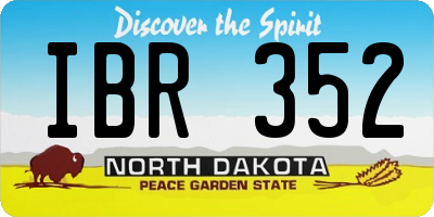 ND license plate IBR352