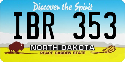 ND license plate IBR353