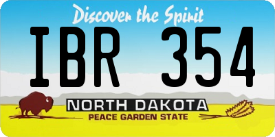 ND license plate IBR354