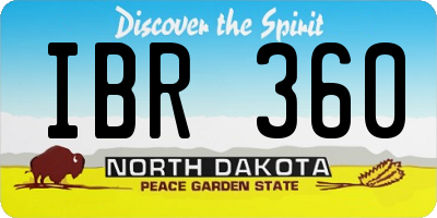 ND license plate IBR360