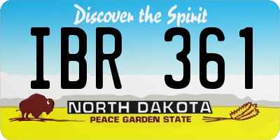 ND license plate IBR361
