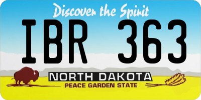 ND license plate IBR363
