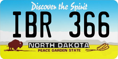 ND license plate IBR366