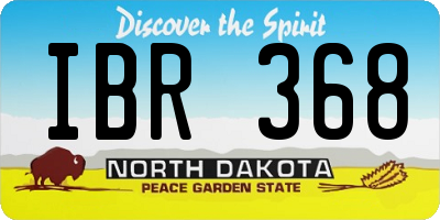 ND license plate IBR368