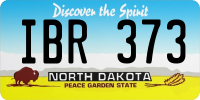 ND license plate IBR373
