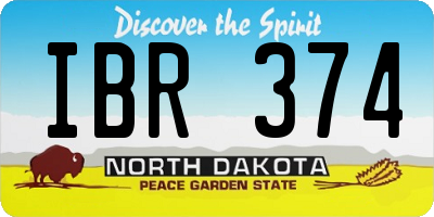 ND license plate IBR374