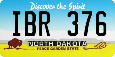 ND license plate IBR376