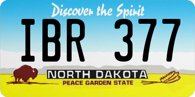 ND license plate IBR377