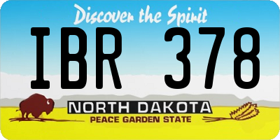 ND license plate IBR378