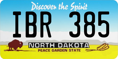 ND license plate IBR385