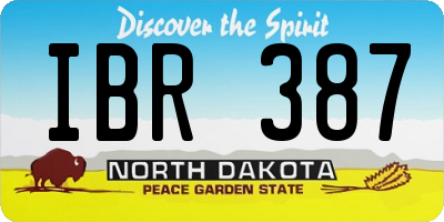 ND license plate IBR387