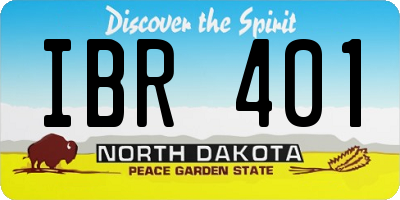 ND license plate IBR401