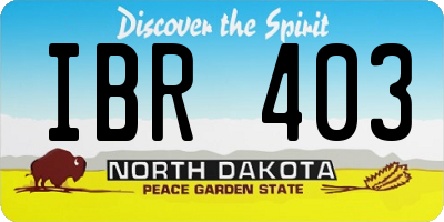 ND license plate IBR403