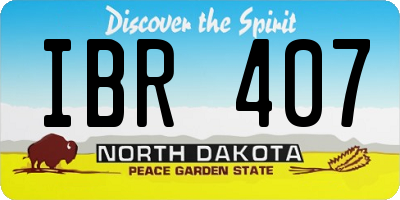 ND license plate IBR407