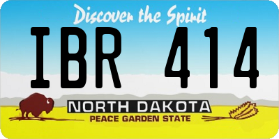 ND license plate IBR414
