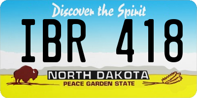 ND license plate IBR418