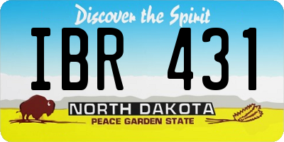 ND license plate IBR431