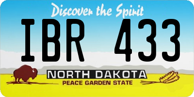 ND license plate IBR433