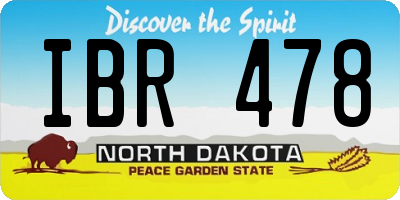ND license plate IBR478