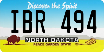 ND license plate IBR494