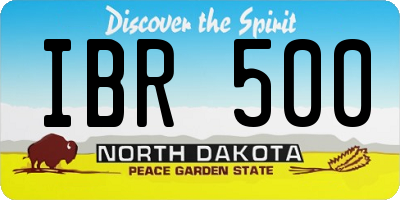 ND license plate IBR500