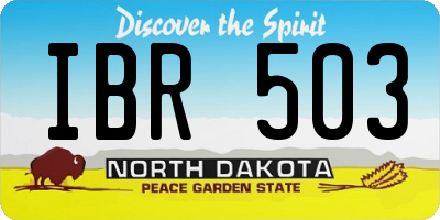 ND license plate IBR503