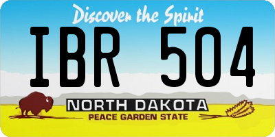 ND license plate IBR504