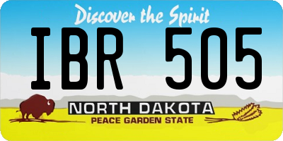 ND license plate IBR505