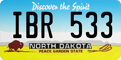 ND license plate IBR533