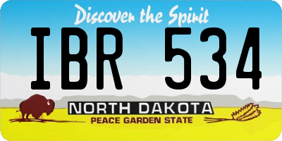 ND license plate IBR534