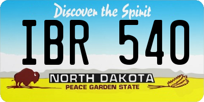 ND license plate IBR540