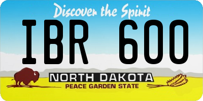 ND license plate IBR600