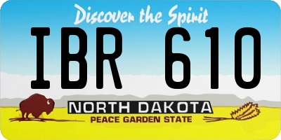 ND license plate IBR610