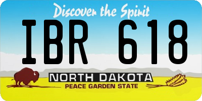 ND license plate IBR618