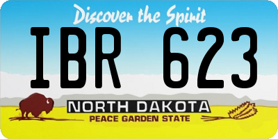 ND license plate IBR623