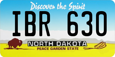ND license plate IBR630
