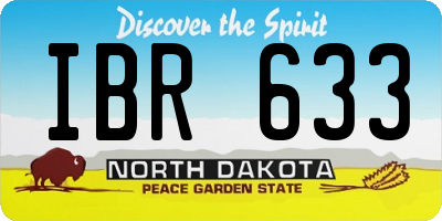 ND license plate IBR633